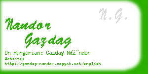 nandor gazdag business card